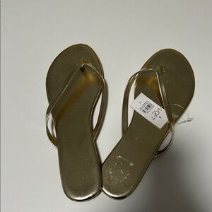 LOFT Shimmering Gold Flip-Flops